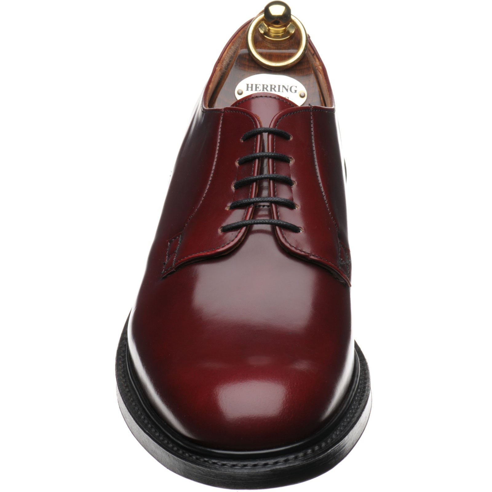 Product image for Herring Slaney mens Derby shoes in burgundy polished
