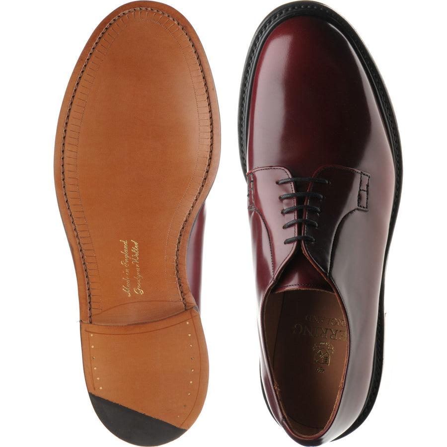 Product image for Herring Slaney mens Derby shoes in burgundy polished