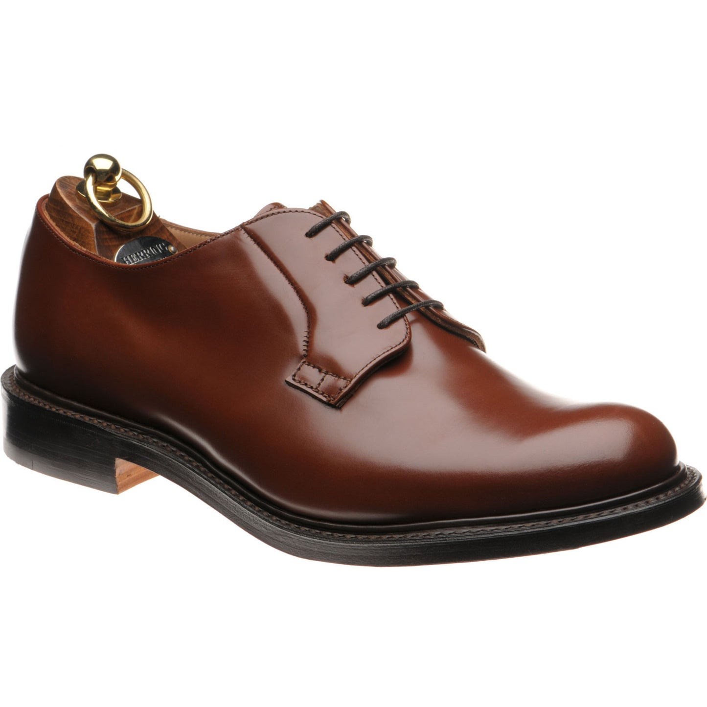 Product image for Herring Slaney mens Derby shoes in santalum brown polished