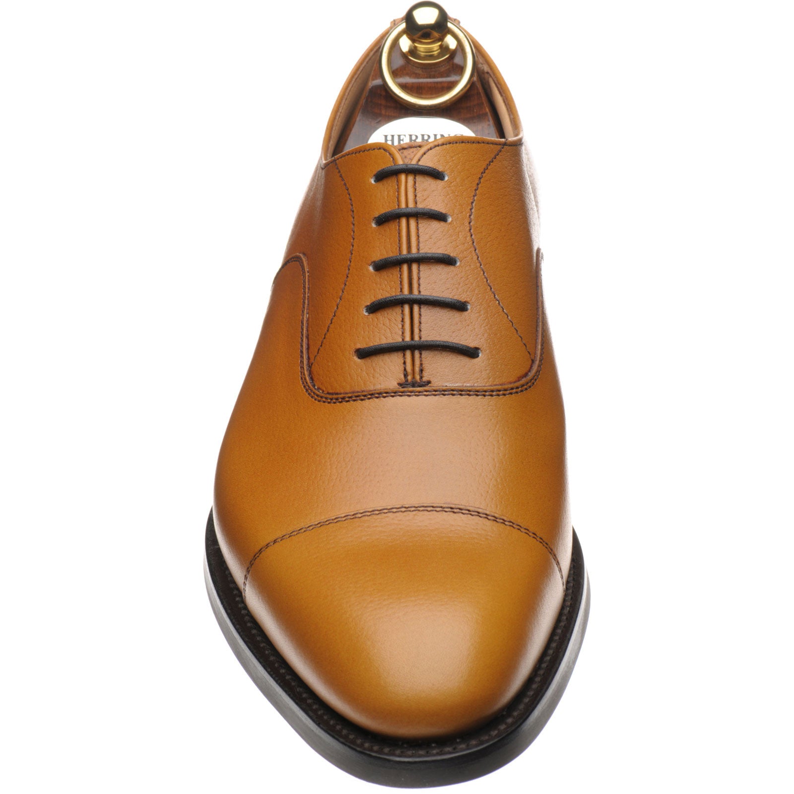 Product image for Herring Sligo Rubber mens rubber-soled Oxfords in tan grain calf