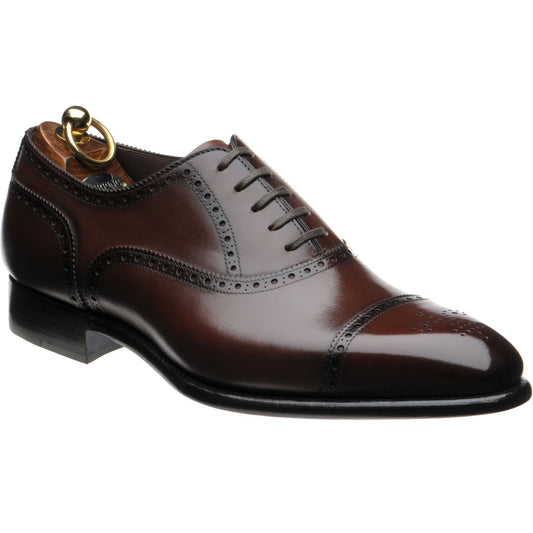 Product image for Herring Sloane mens semi-brogues in dark brown calf (second)