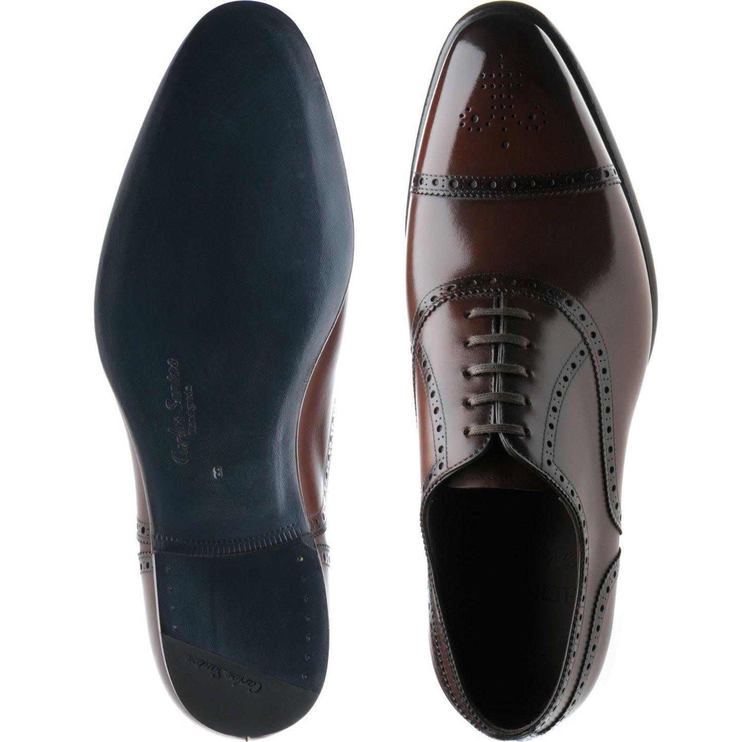 Product image for Herring Sloane mens semi-brogues in dark brown calf (second)