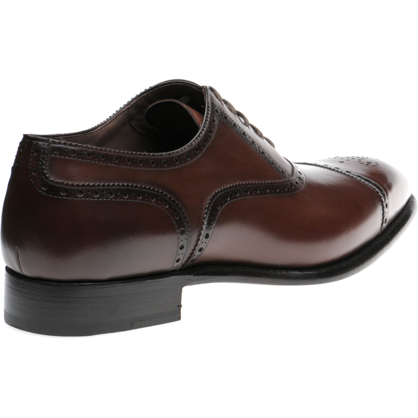 Product image for Herring Sloane mens semi-brogues in dark brown calf