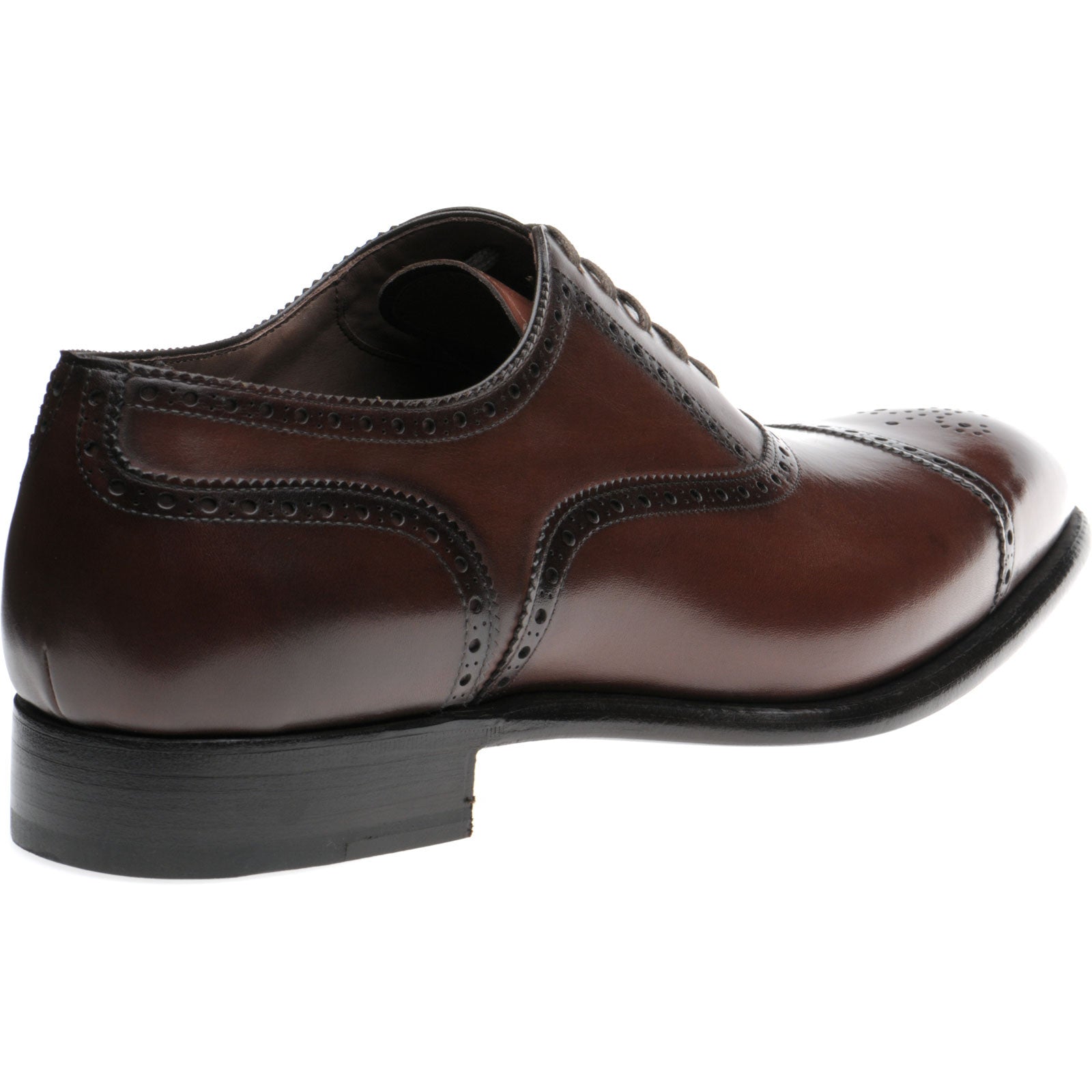 Product image for Herring Sloane mens semi-brogues in dark brown calf