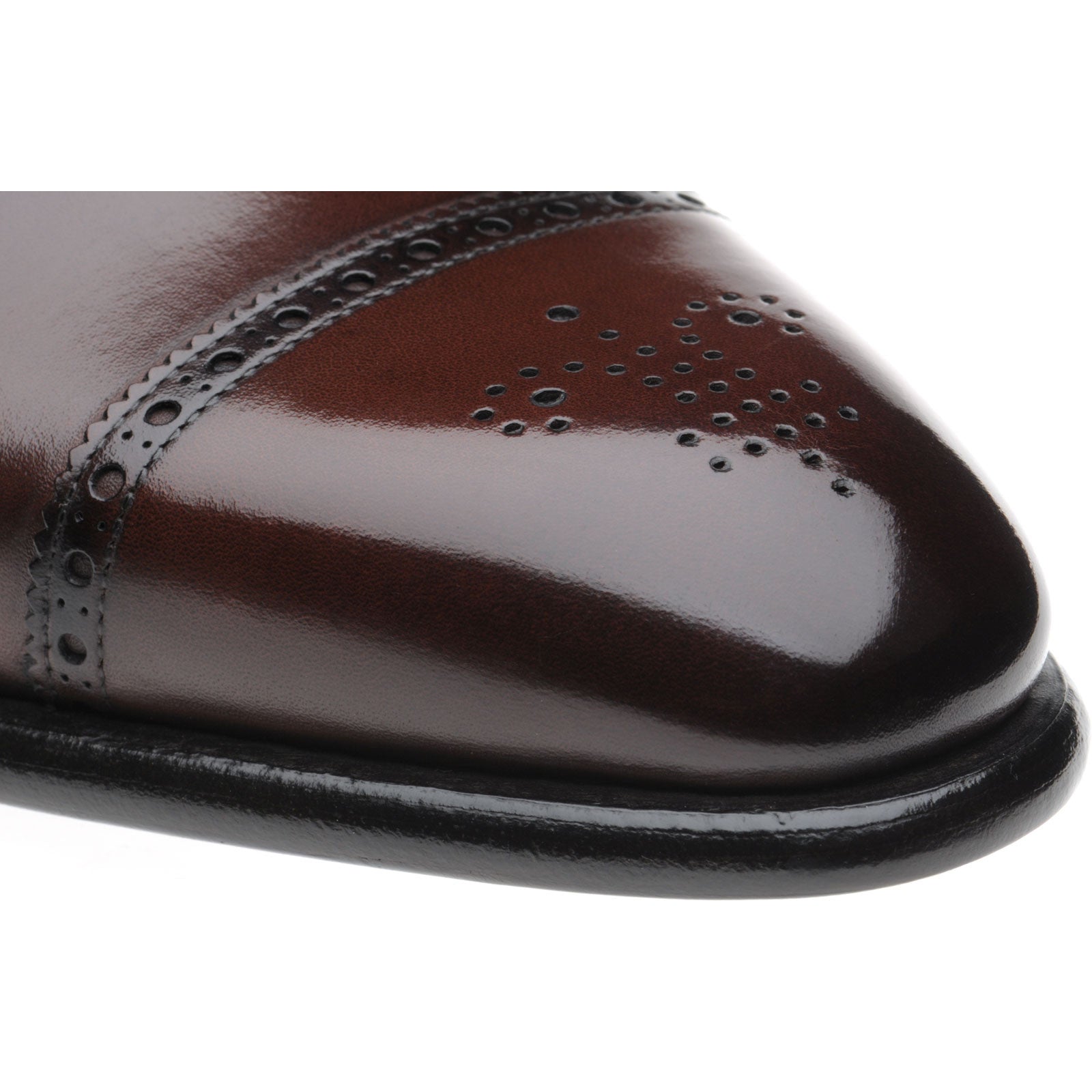 Product image for Herring Sloane mens semi-brogues in dark brown calf