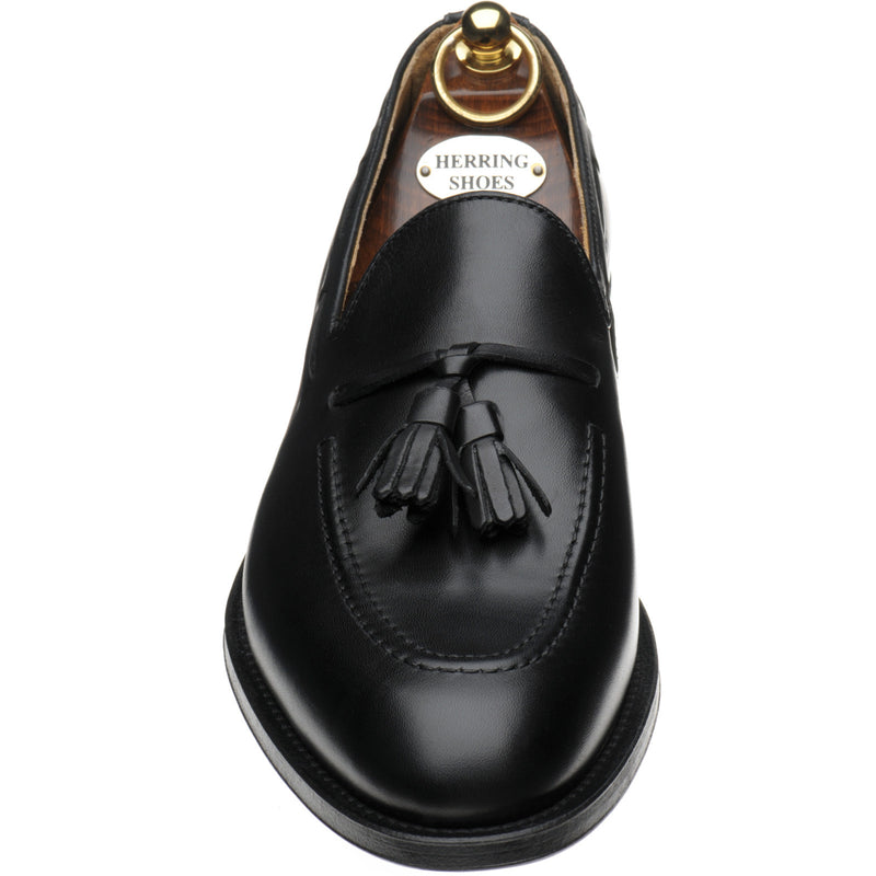 Product image for Herring St Davids mens tasselled loafers in black calf (second)