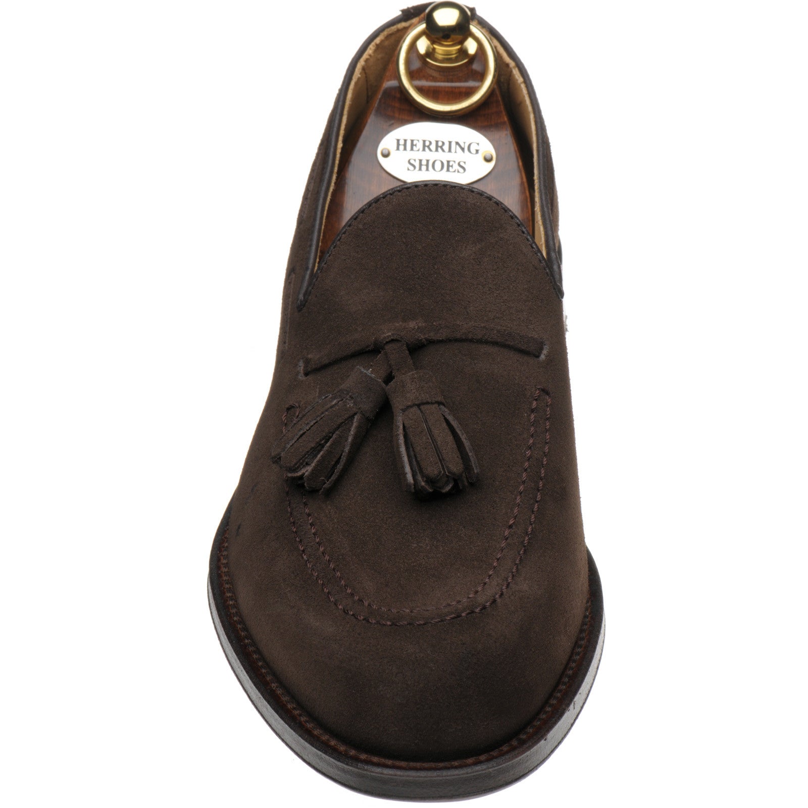 Product image for Herring St Davids mens tasselled loafers in dark brown suede (second)
