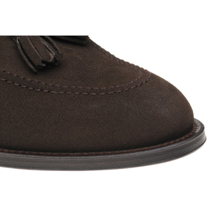 Product image for Herring St Davids mens tasselled loafers in dark brown suede (second)