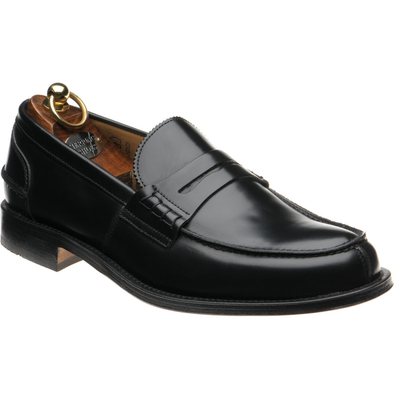 Product image for Herring St George mens loafers in black polished (second)