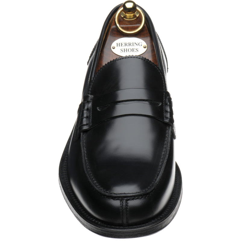 Product image for Herring St George mens loafers in black polished (second)
