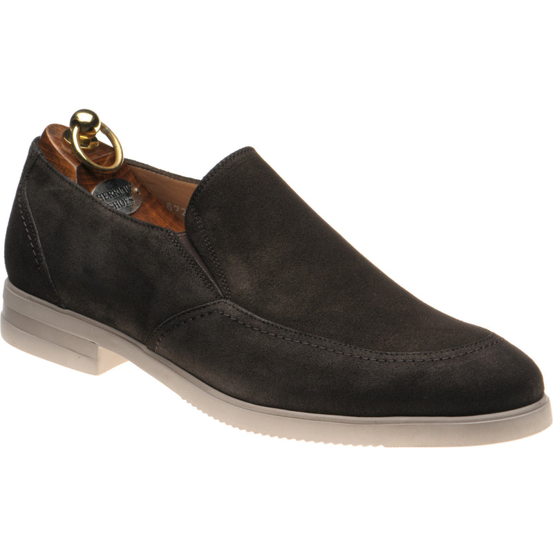 Product image for Herring St Jean mens rubber-soled loafers in dark brown suede