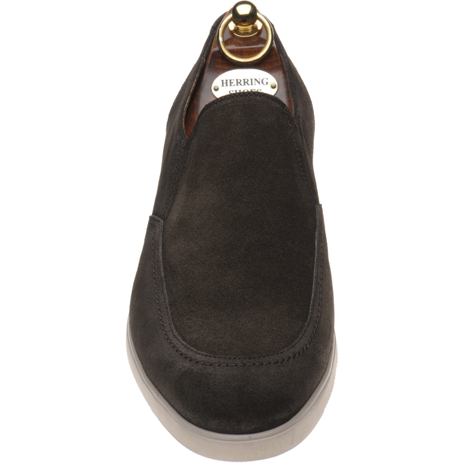 Product image for Herring St Jean mens rubber-soled loafers in dark brown suede