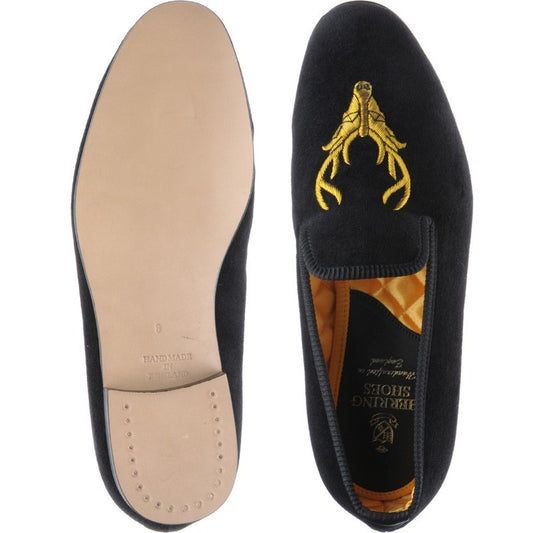 Product image for Herring Stag Slipper mens house shoes in black velvet