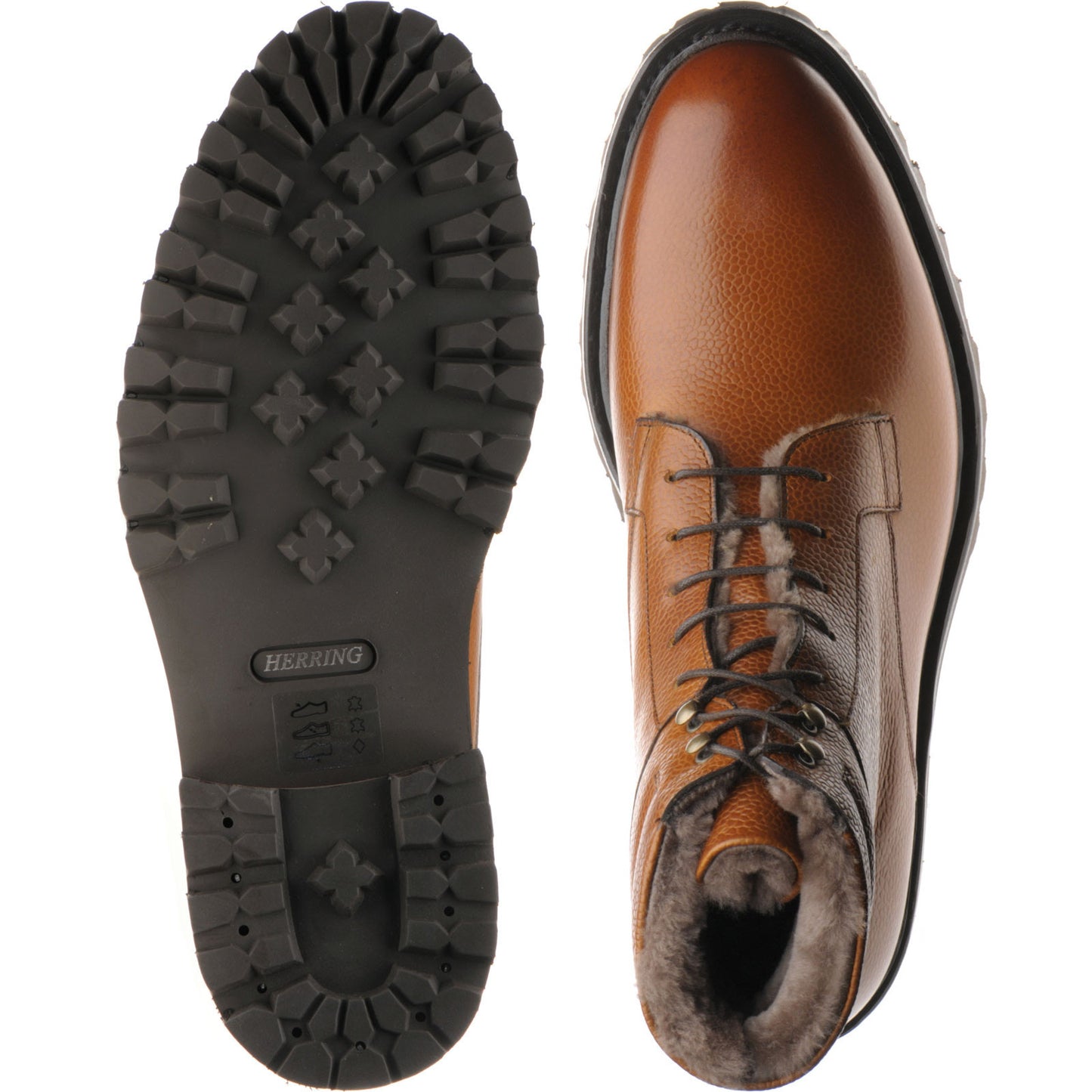 Product image for Herring Stavanger mens rubber-soled boots in tan grain