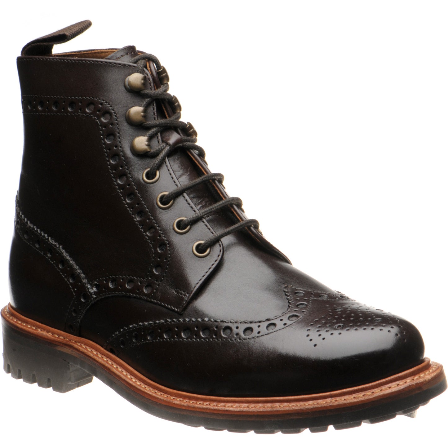 Product image for Herring Steeperton II mens rubber-soled boots in dark brown calf