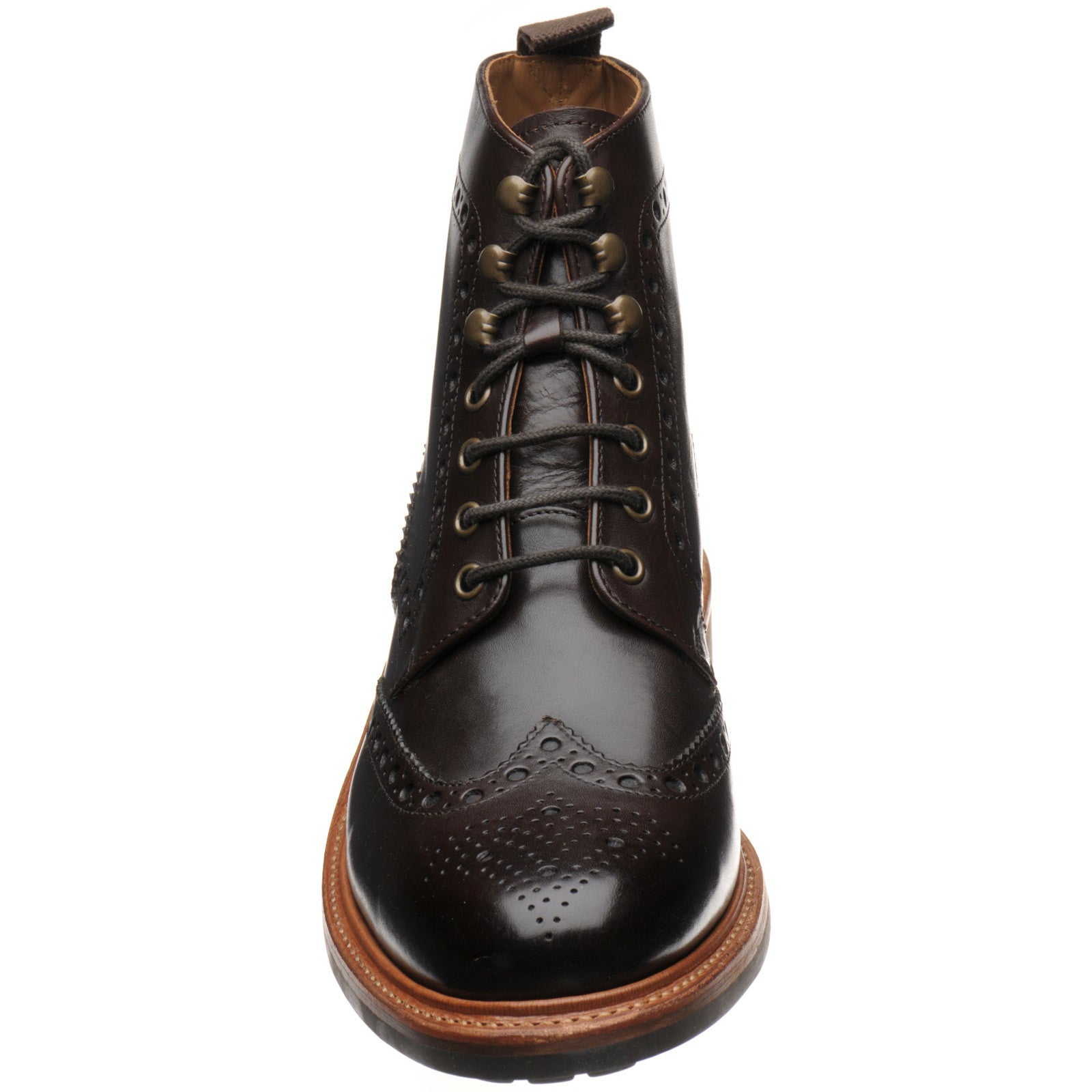 Product image for Herring Steeperton II mens rubber-soled boots in dark brown calf