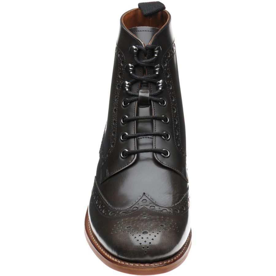 Product image for Herring Steeperton mens rubber-soled brogue boots in grey rub off hi-shine (second)
