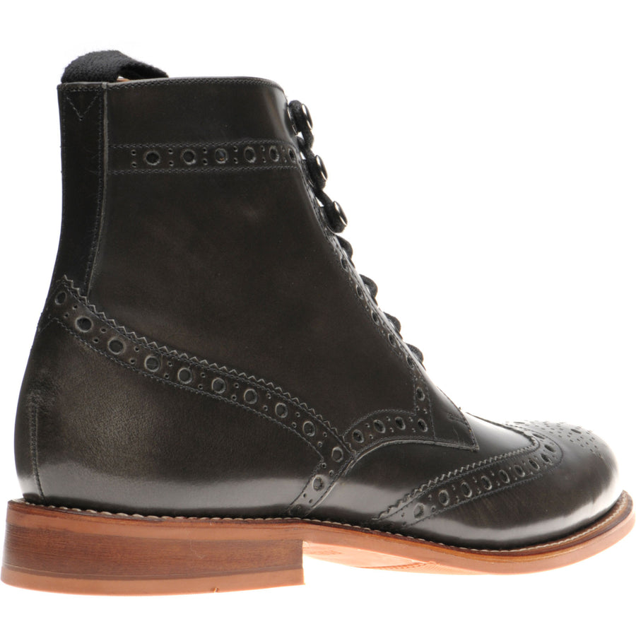 Product image for Herring Steeperton mens rubber-soled brogue boots in grey rub off hi-shine (second)