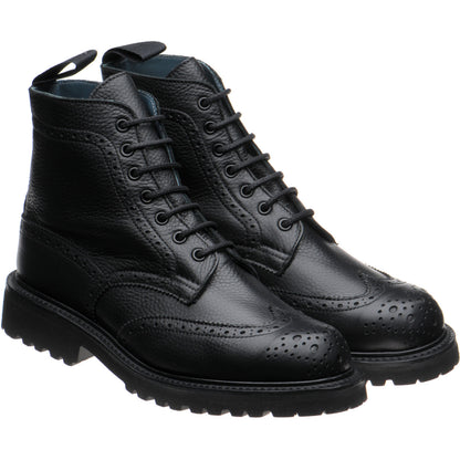 Product image for Herring Stephy ladies rubber-soled brogue boots in black muflone calf