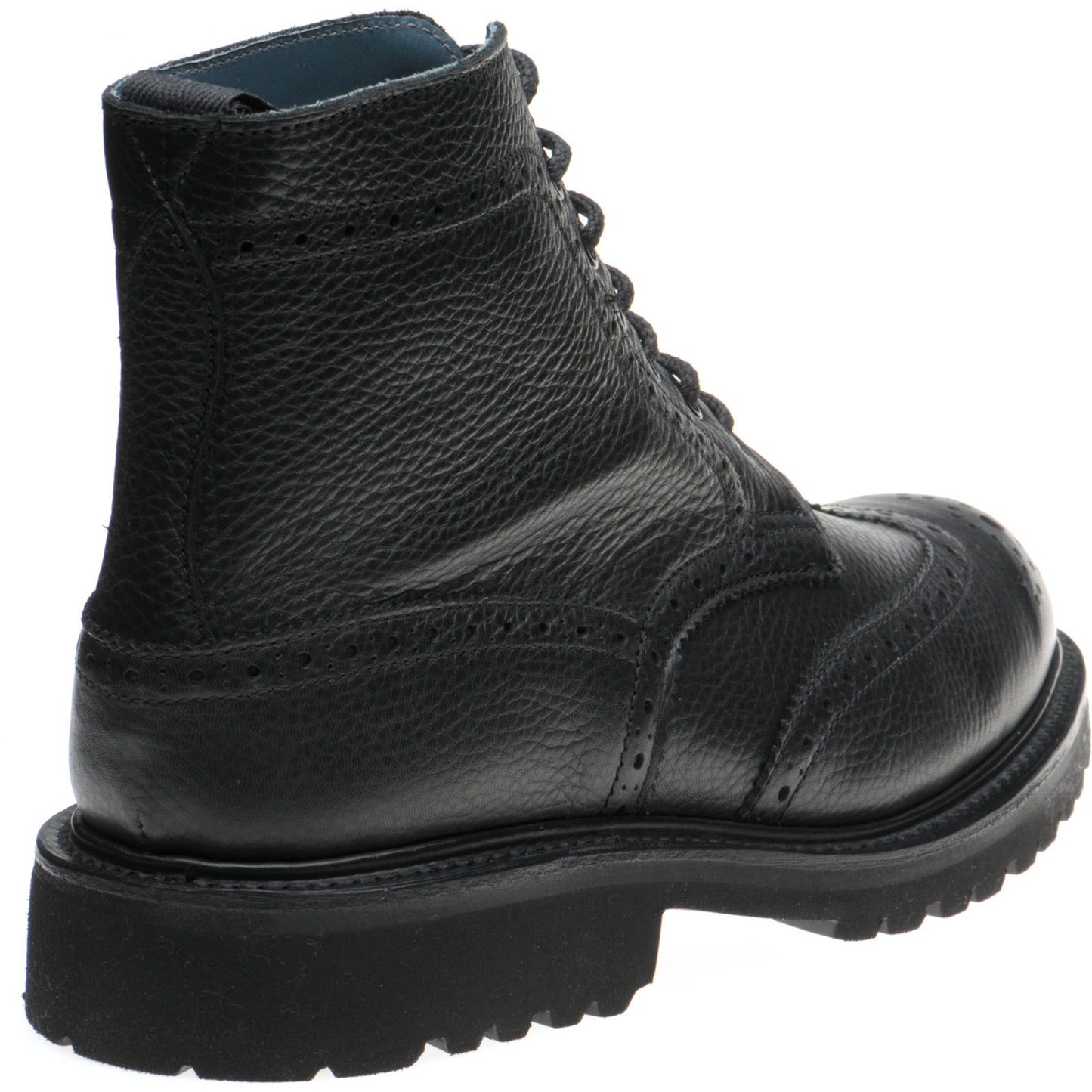 Product image for Herring Stephy ladies rubber-soled brogue boots in black muflone calf