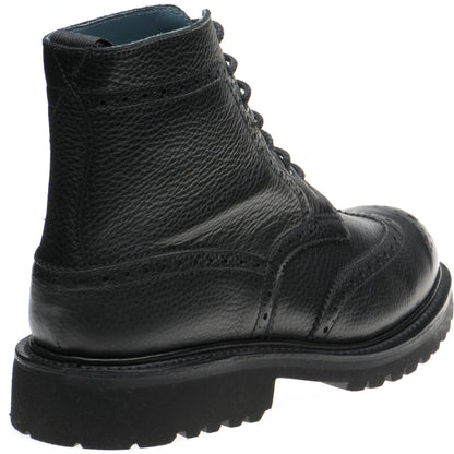 Product image for Herring Stephy ladies rubber-soled brogue boots in black muflone calf