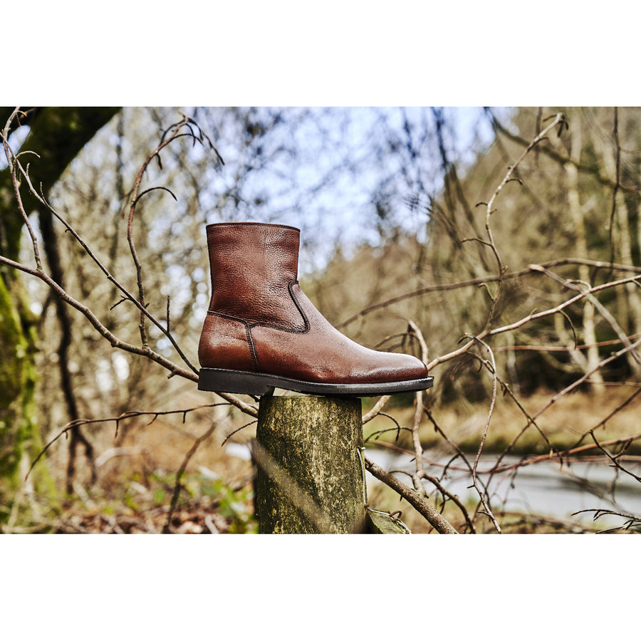 Product image for Herring Stockholm (Warm Lined) mens rubber-soled boots in brown grain