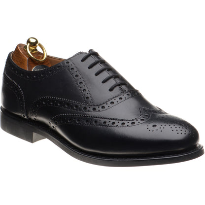 Product image for Herring Surrey II Rubber mens rubber-soled brogues in black calf