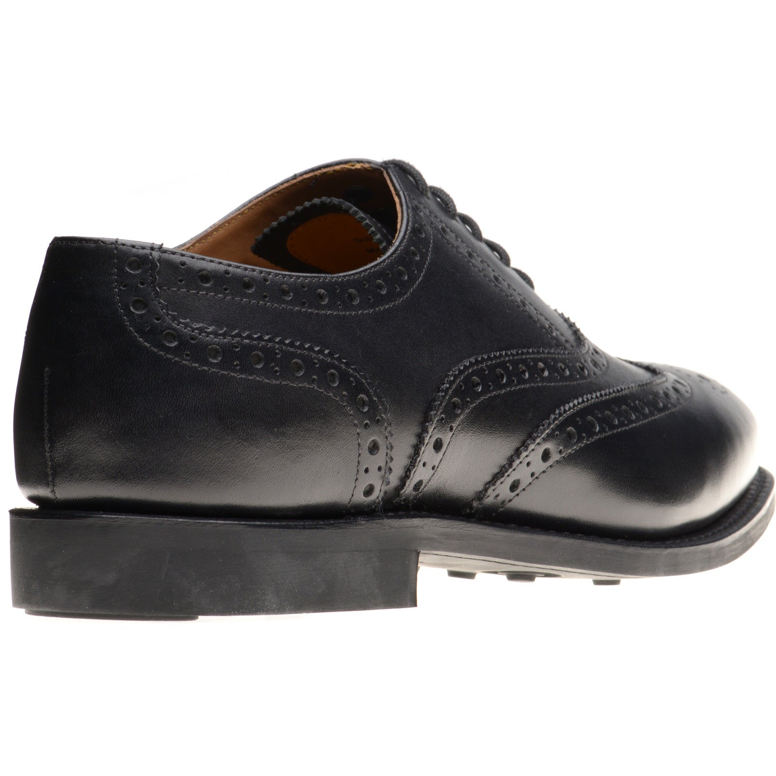 Product image for Herring Surrey II Rubber mens rubber-soled brogues in black calf