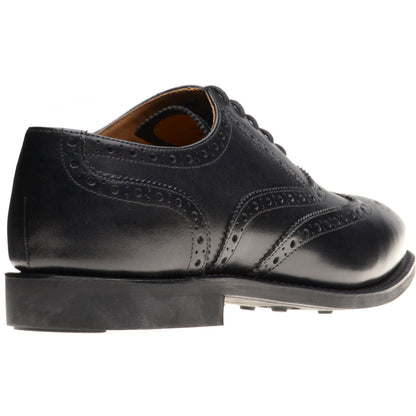 Product image for Herring Surrey II Rubber mens rubber-soled brogues in black calf