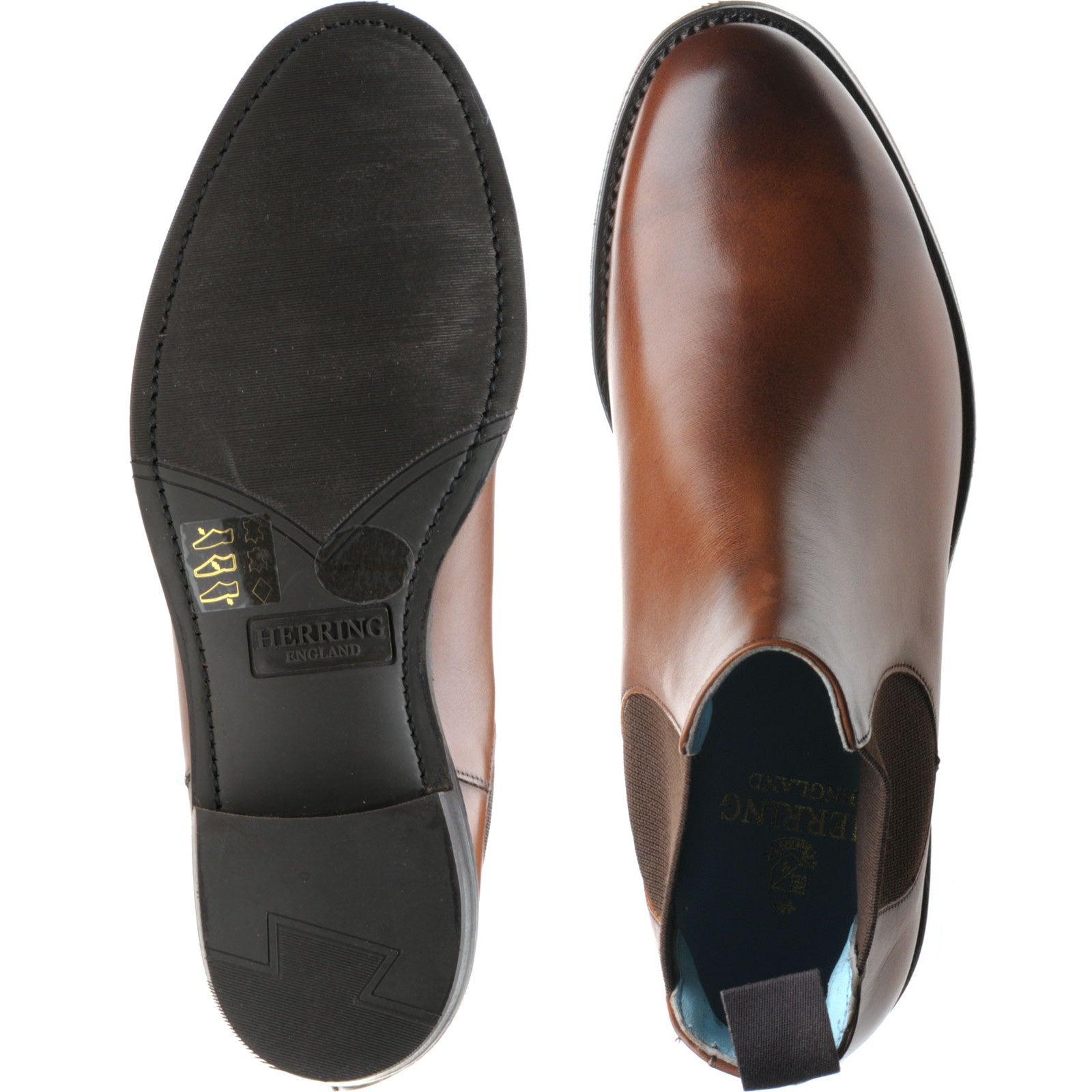 Product image for Herring Tamara ladies rubber-soled Chelsea boots in walnut calf