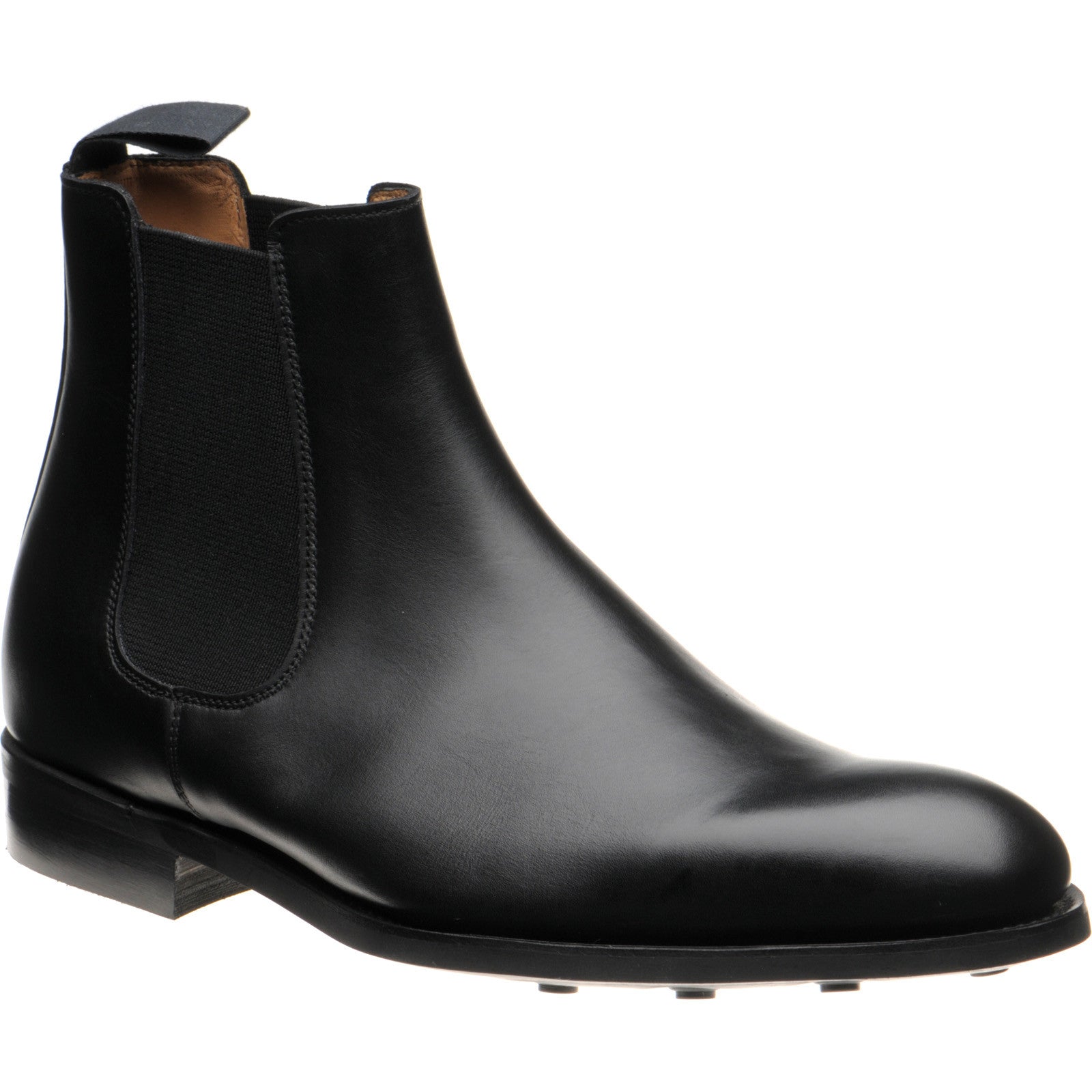 Product image for Herring Taverner Rubber mens rubber-soled Chelsea boots in black calf