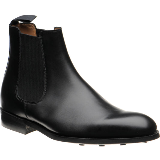Product image for Herring Taverner Rubber mens rubber-soled Chelsea boots in black calf