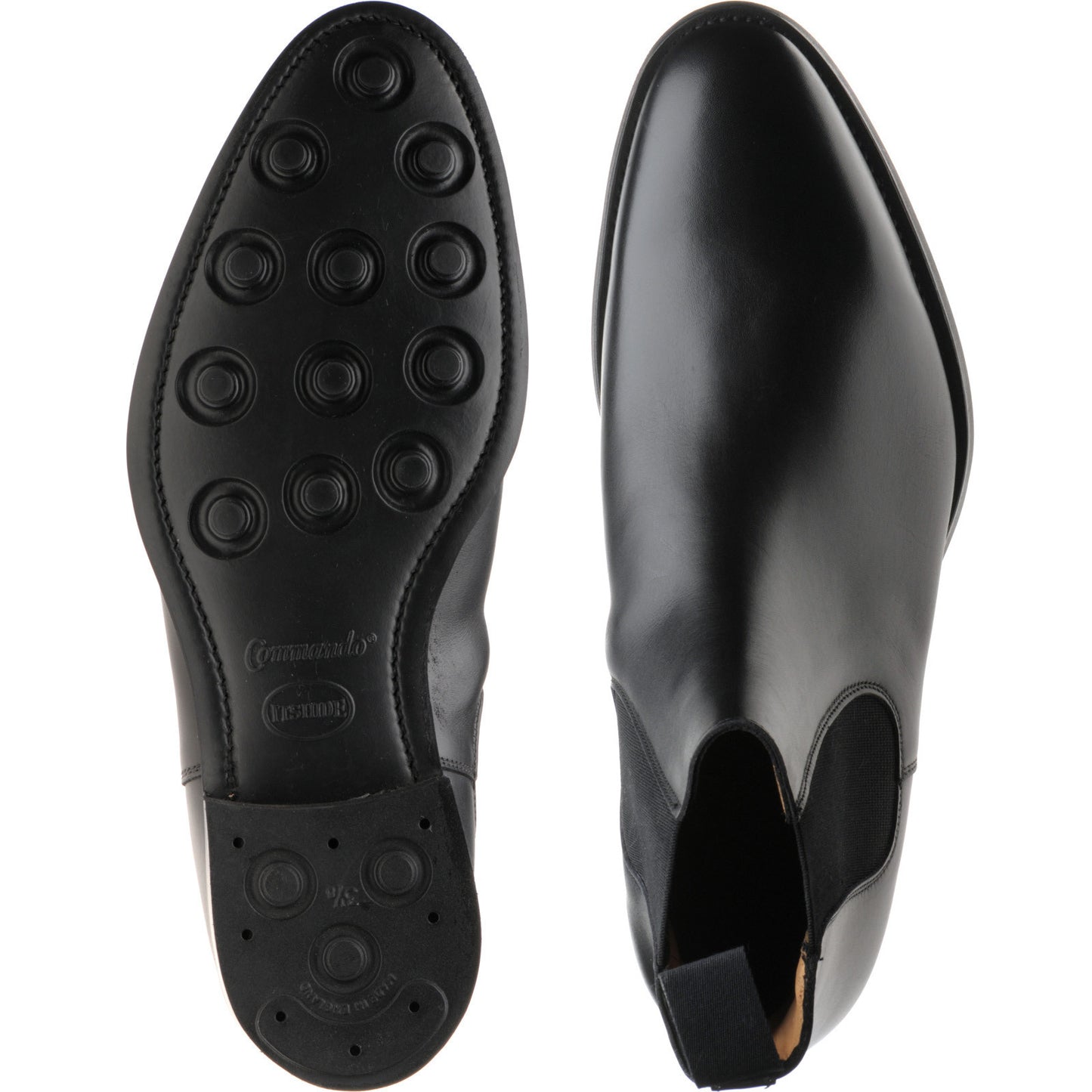 Product image for Herring Taverner Rubber mens rubber-soled Chelsea boots in black calf