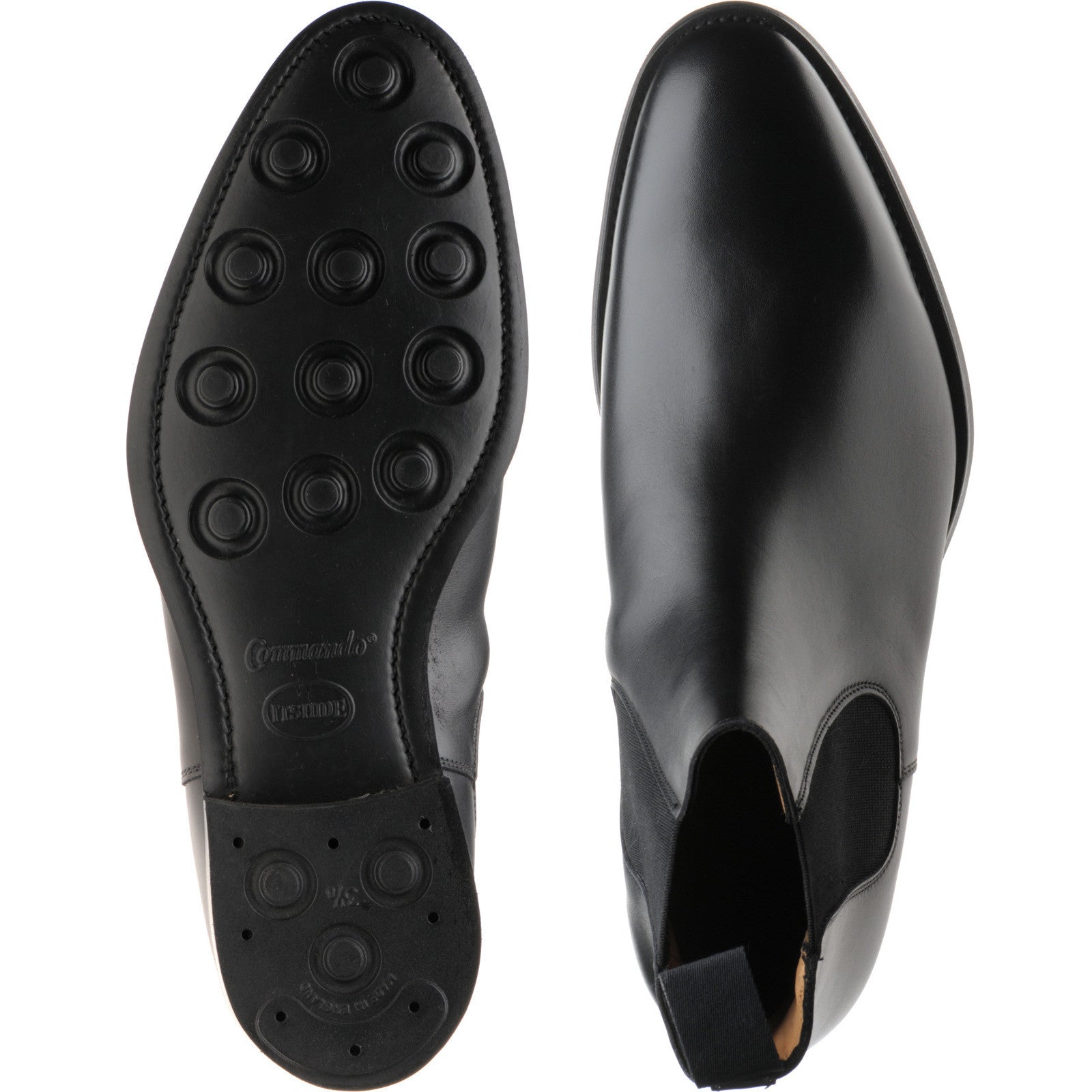 Product image for Herring Taverner Rubber mens rubber-soled Chelsea boots in black calf