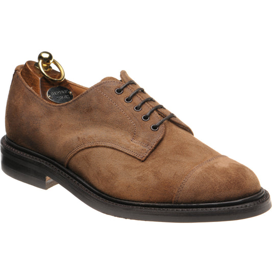 Product image for Herring Taw mens rubber-soled Derby shoes in brown waxy suede
