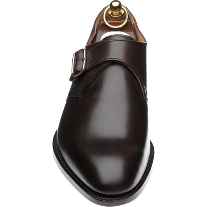 Product image for Herring Tay mens monk shoes in dark brown calf