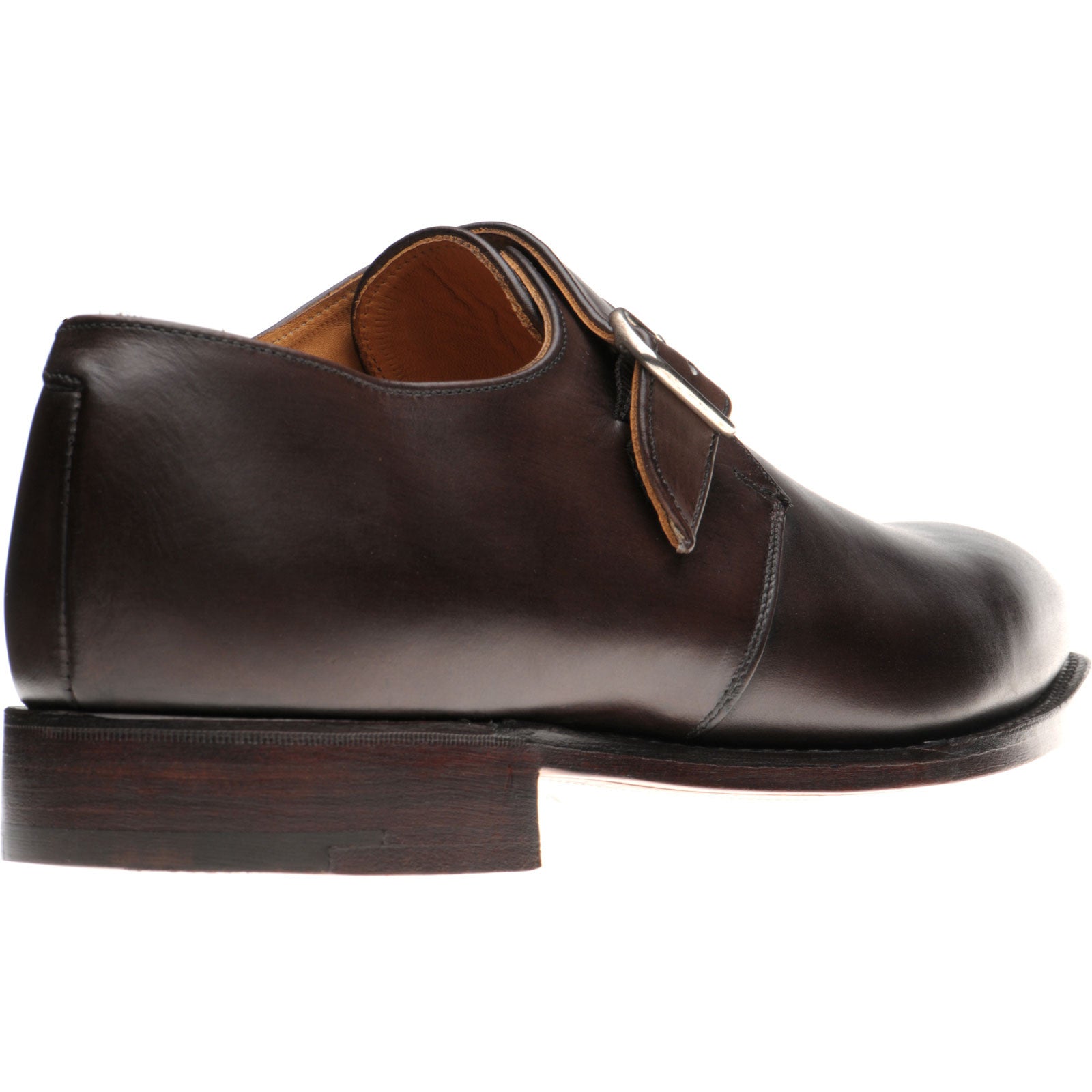 Product image for Herring Tay mens monk shoes in dark brown calf
