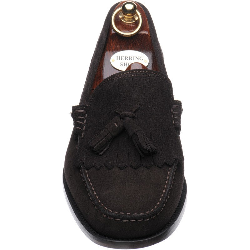 Product image for Herring Terni II mens hybrid-soled tasselled loafers in brown suede