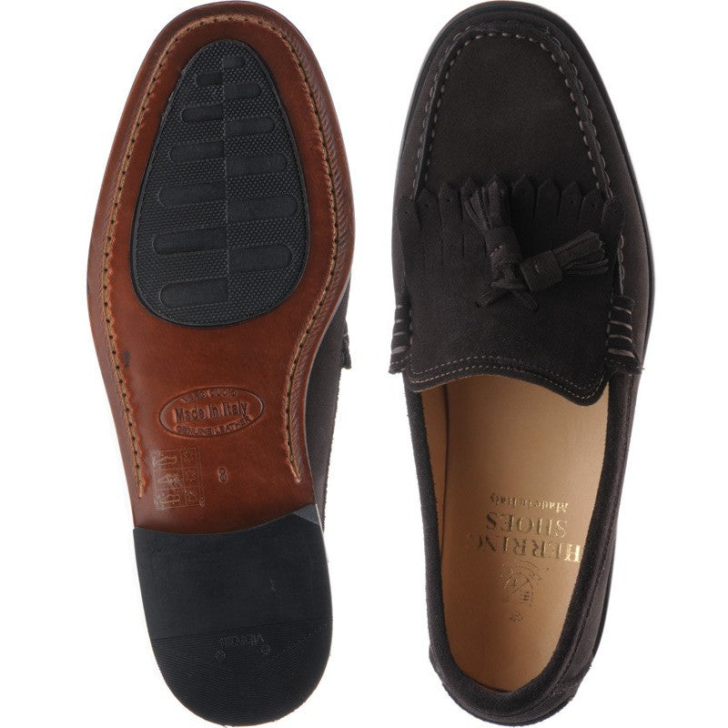 Product image for Herring Terni II mens hybrid-soled tasselled loafers in brown suede