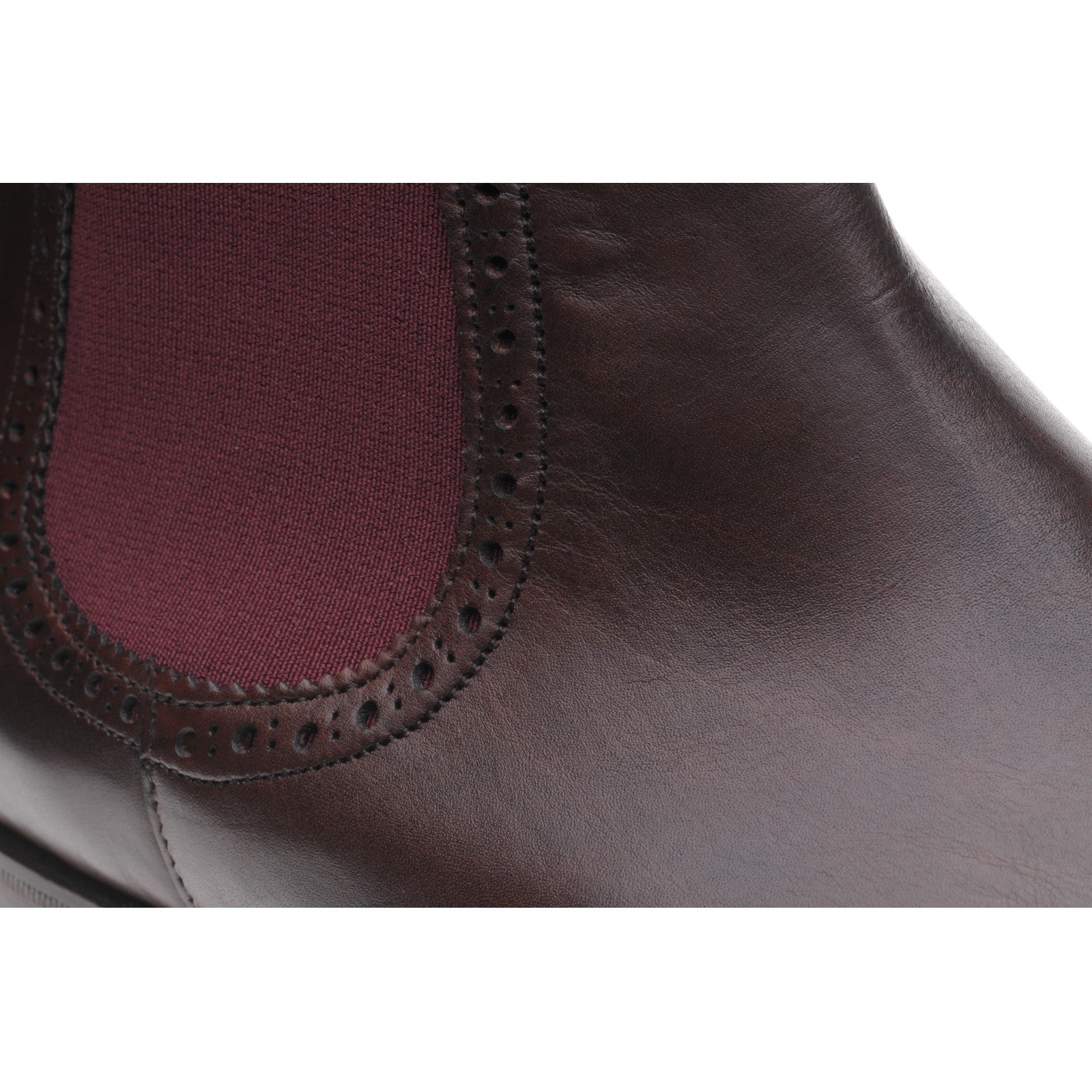 Product image for Herring Thatcher mens brogue Chelsea boots in burgundy calf