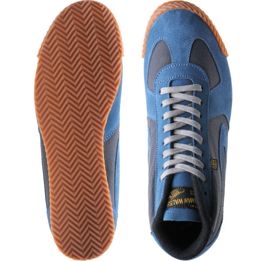 Product image for Herring Tokyo Hi-Top Trainer mens rubber-soled boots in grey titan and teal suede