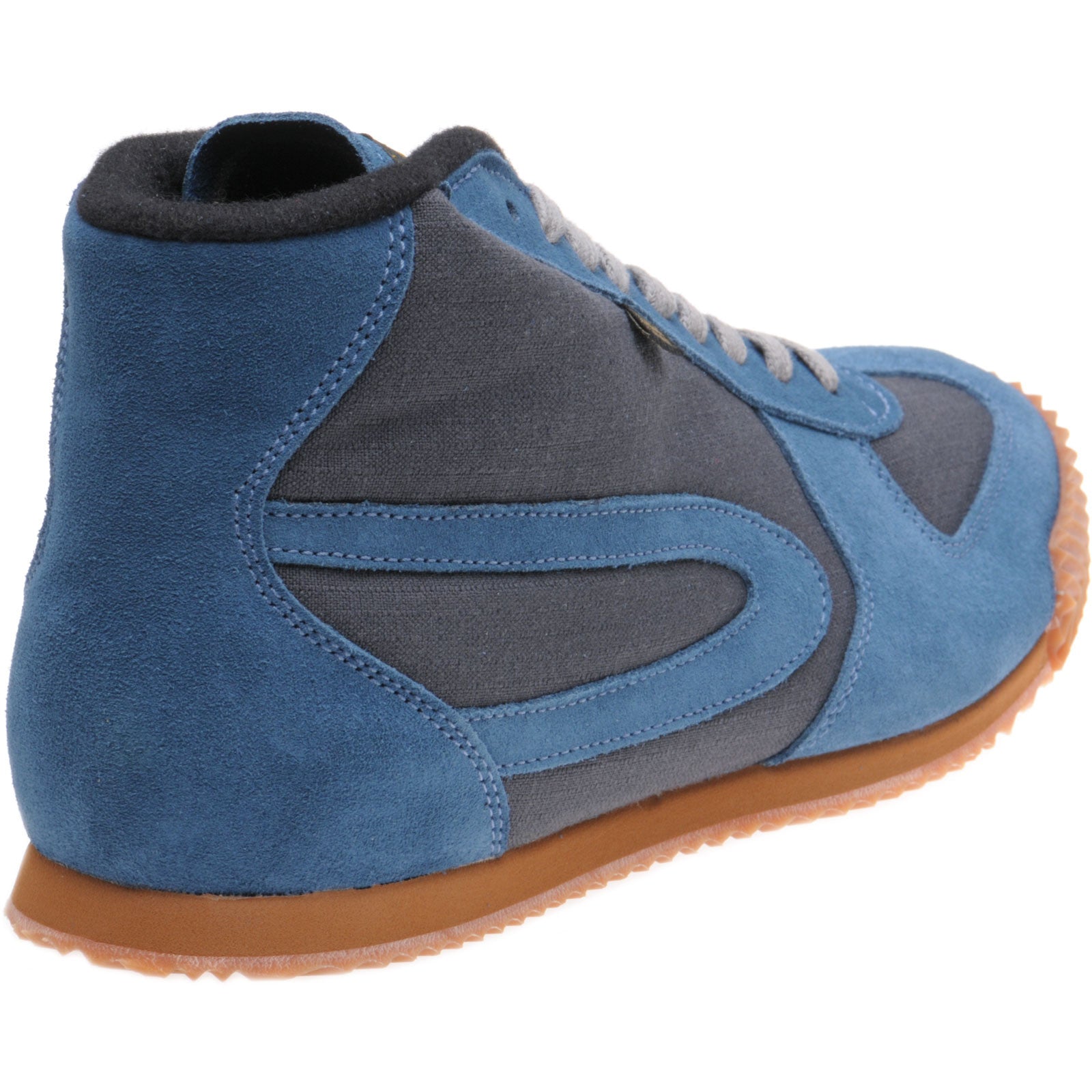 Product image for Herring Tokyo Hi-Top Trainer mens rubber-soled boots in grey titan and teal suede