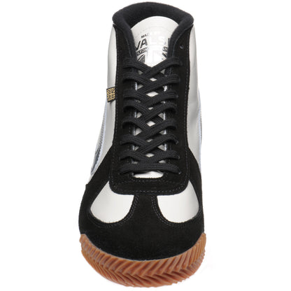 Product image for Herring Tokyo Hi-Top Trainer mens rubber-soled boots in white calf and black suede