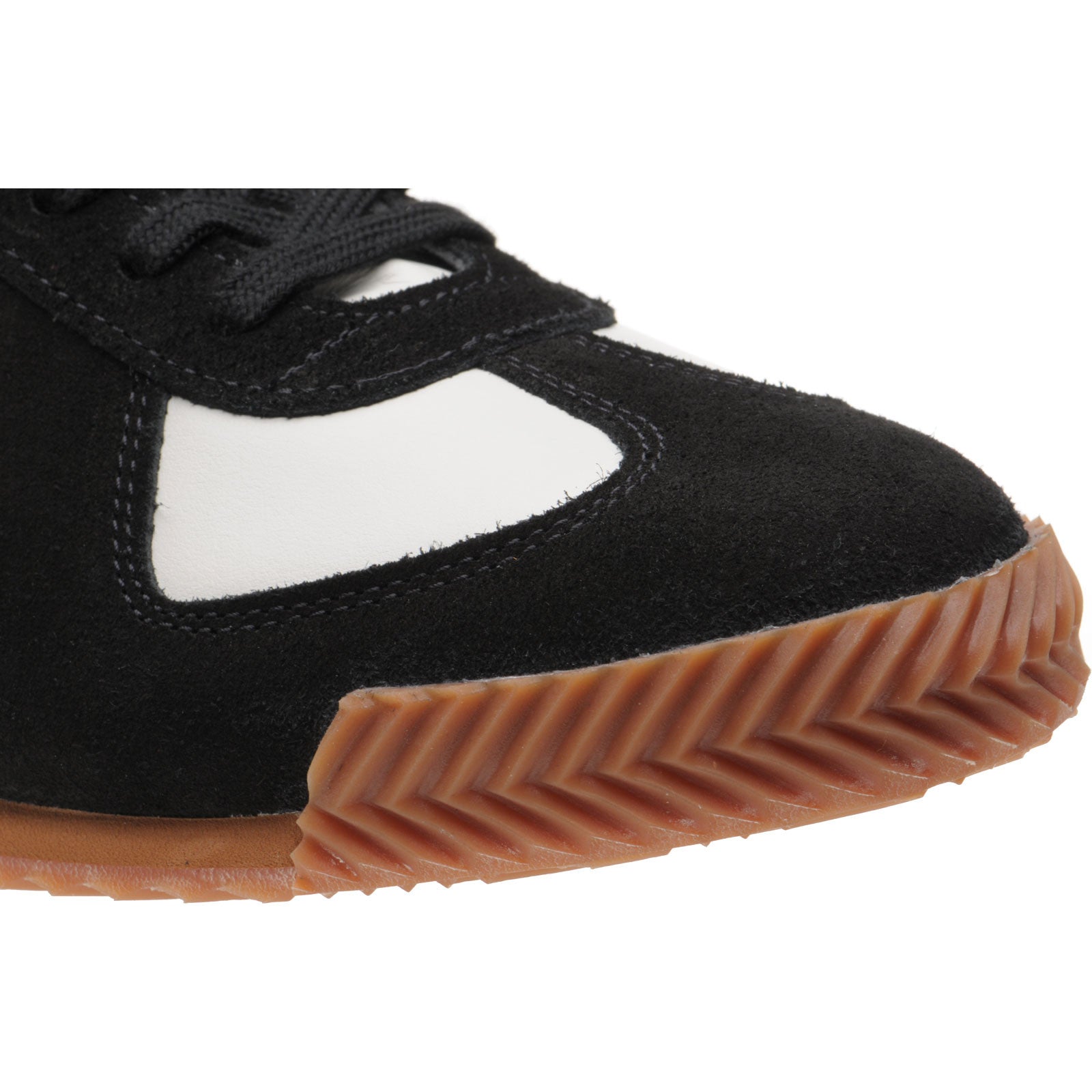 Product image for Herring Tokyo Hi-Top Trainer mens rubber-soled boots in white calf and black suede