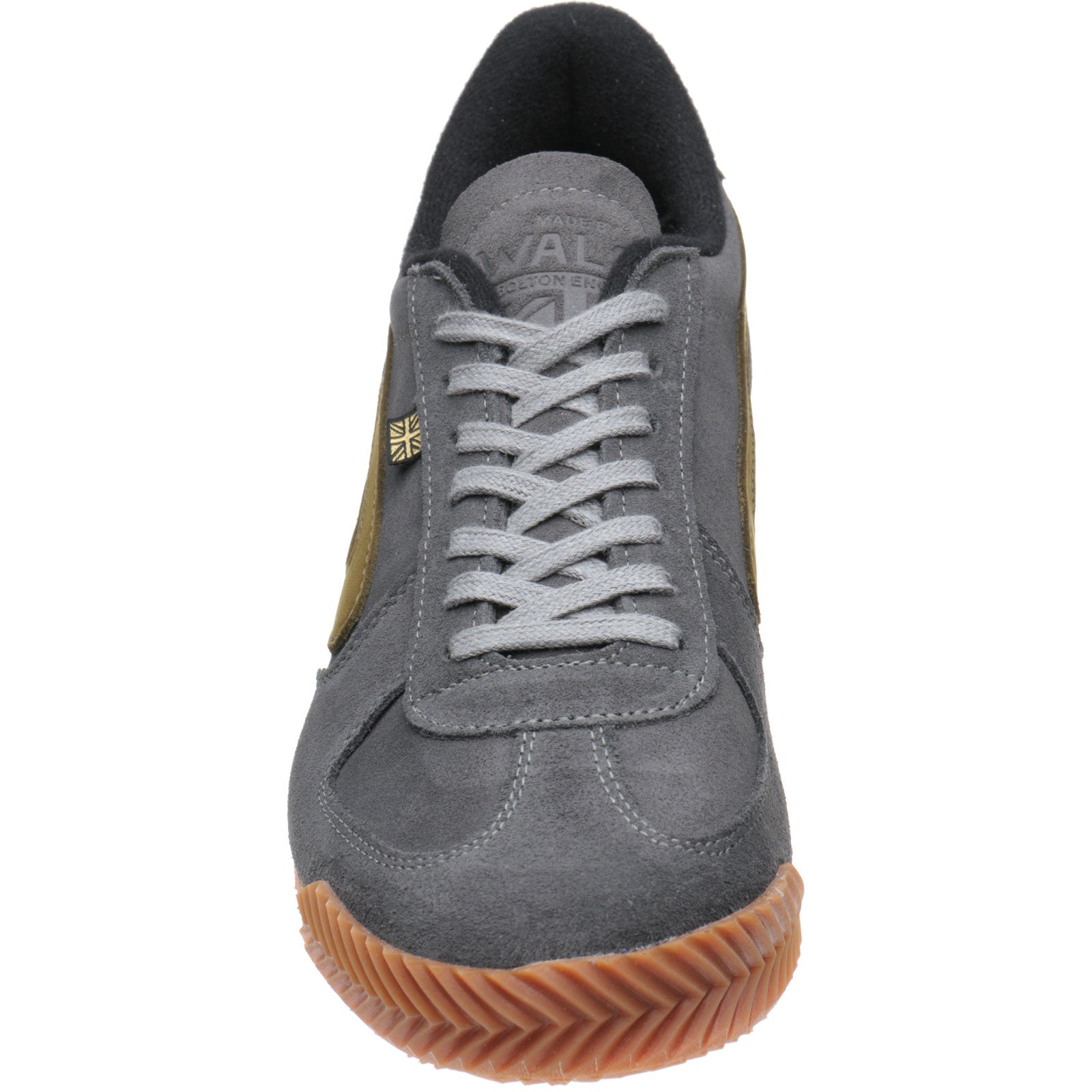 Product image for Herring Tokyo Trainer mens rubber-soled trainers in dark grey suede and lime nubuck