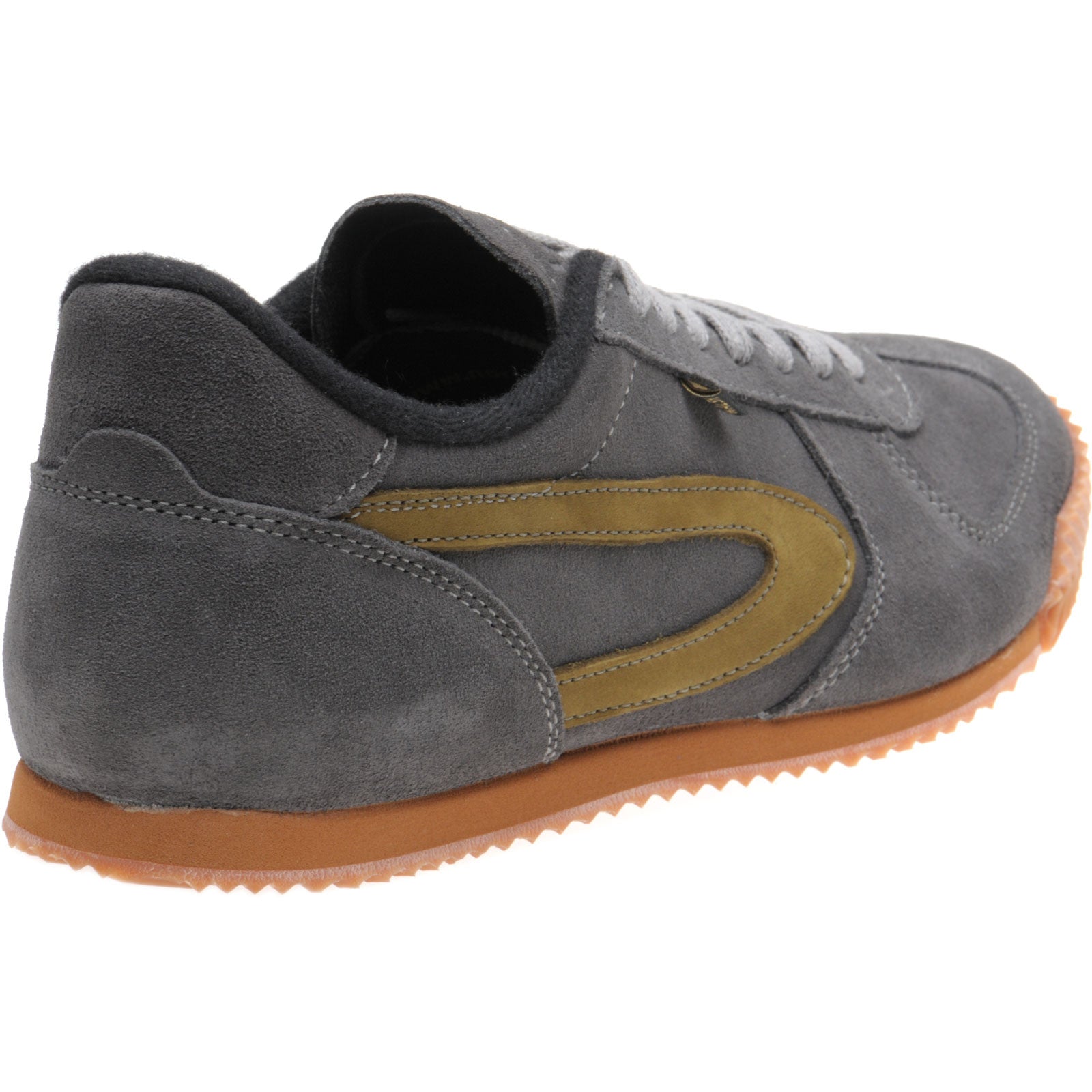 Product image for Herring Tokyo Trainer mens rubber-soled trainers in dark grey suede and lime nubuck