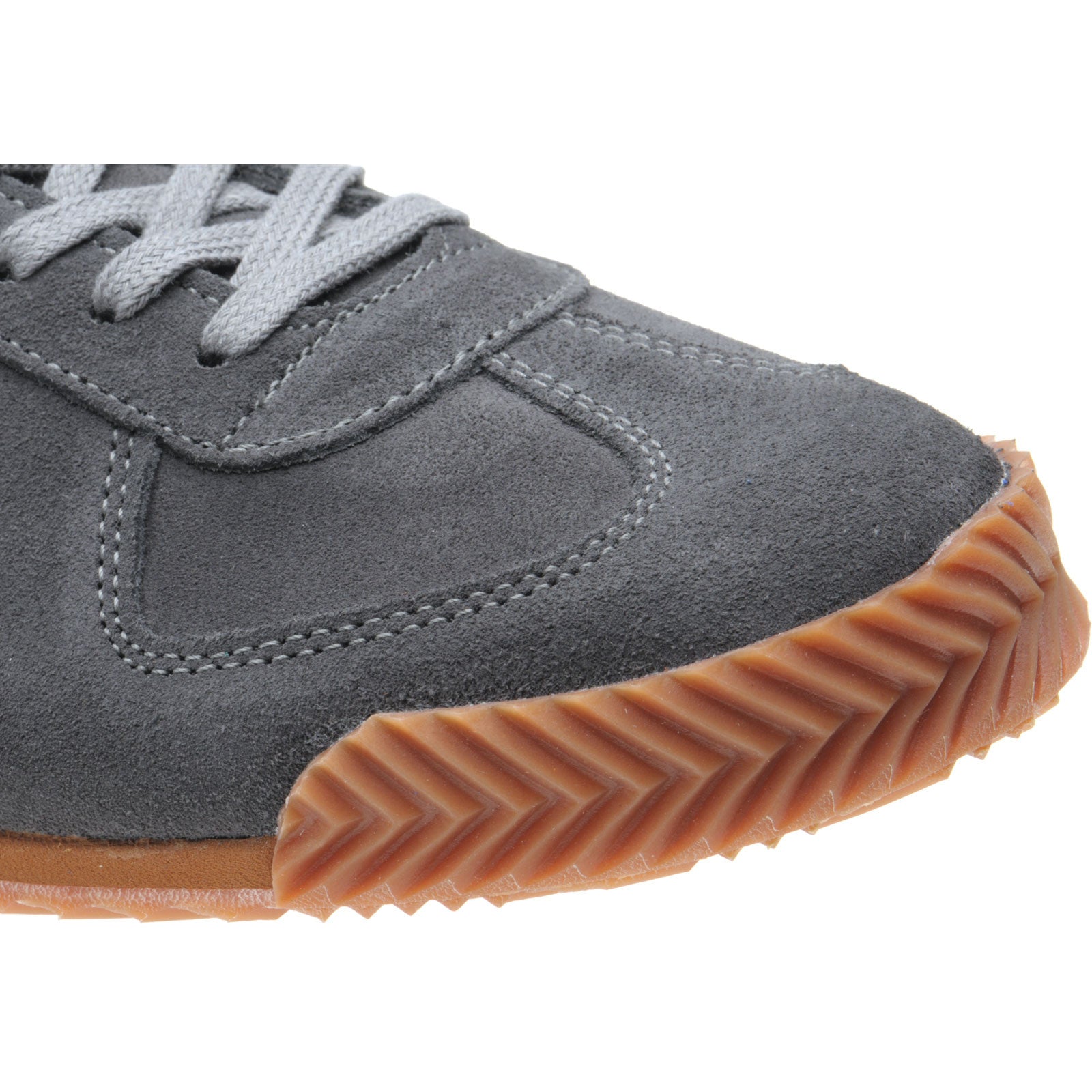 Product image for Herring Tokyo Trainer mens rubber-soled trainers in dark grey suede and lime nubuck