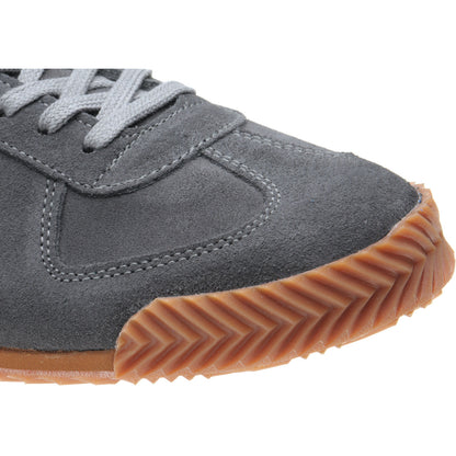 Product image for Herring Tokyo Trainer mens rubber-soled trainers in dark grey suede and lime nubuck