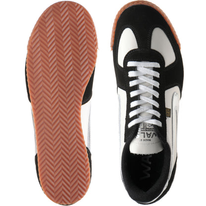 Product image for Herring Tokyo Trainer mens rubber-soled trainers in white calf and black suede