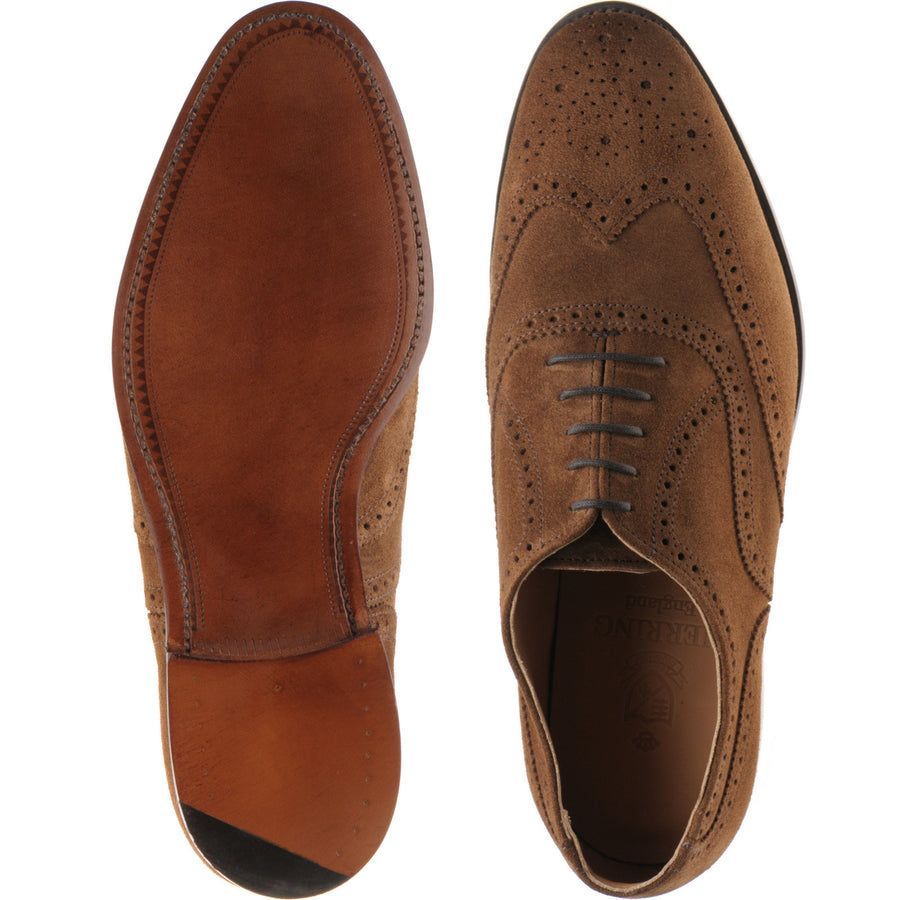 Product image for Herring Trent mens brogues in snuff suede